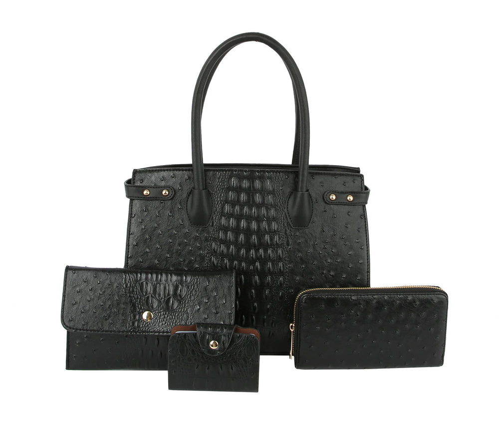 4 in 1 Women Handbags Fashion Croc Satchel Bag - The Floratory