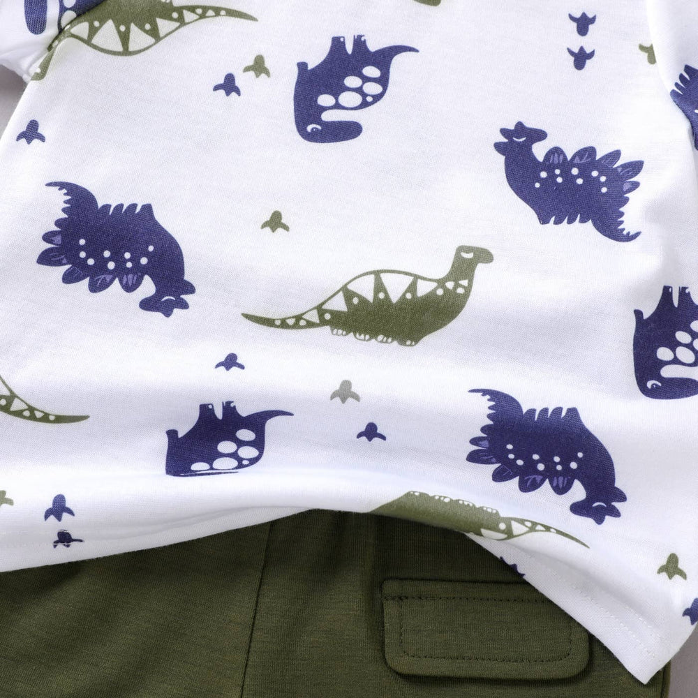 2pcs Baby Boy All Over Dinosaur Tee  Shorts Set - The Floratory