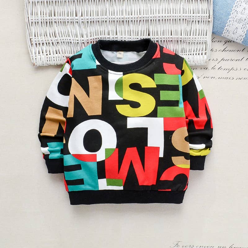 2-piece Toddler Boy Letter Print Pullover and Pants Set - The Floratory