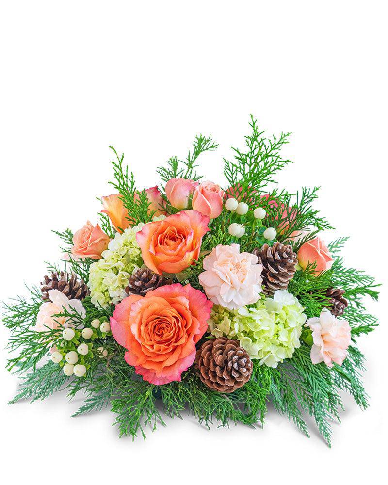 Frosted Peach Centerpiece - The Floratory