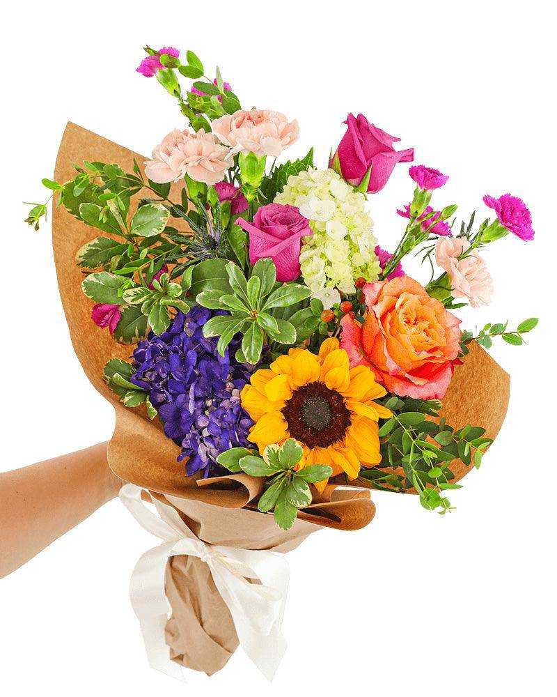Seasonal Blooms Wrapped Bouquet - The Floratory