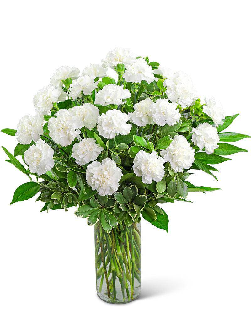 White Carnations Vase - The Floratory