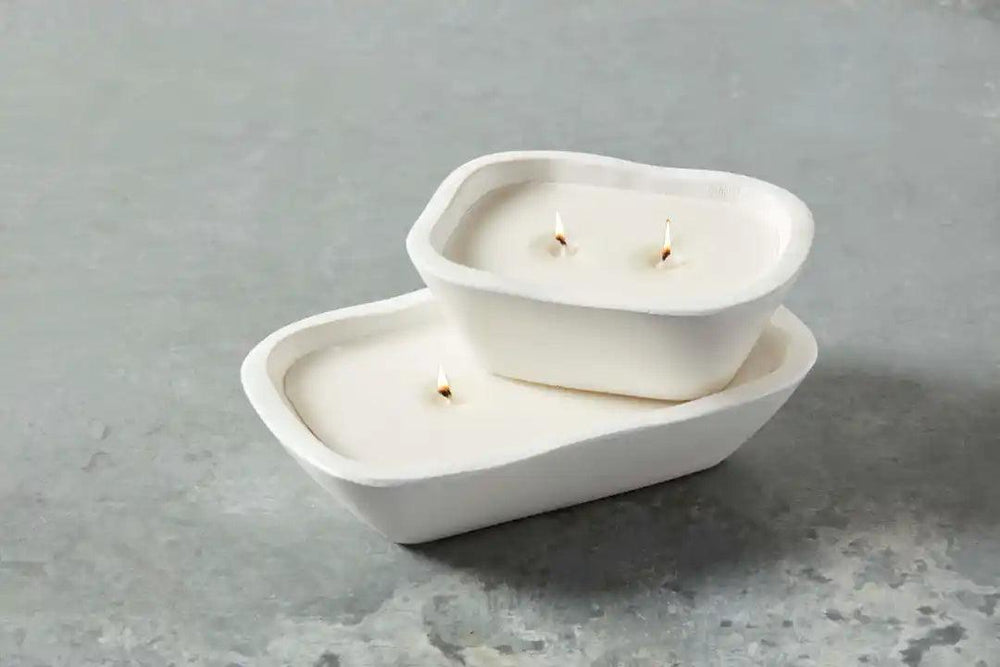 Small White Dough Bowl Candle - The Floratory