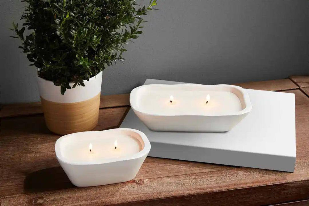 Small White Dough Bowl Candle - The Floratory
