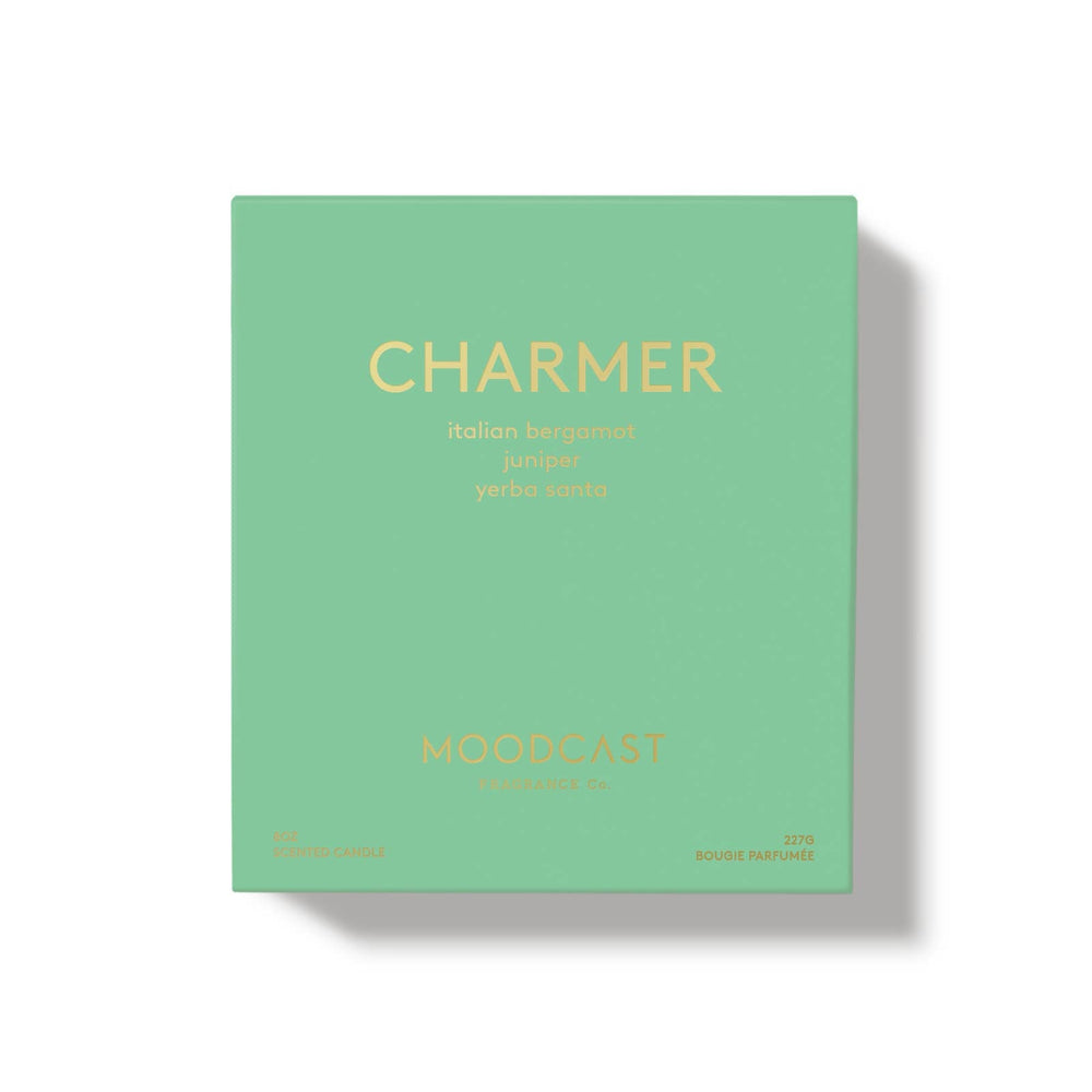 Charmer - White/Gold 8oz Coconut Wax Candle - The Floratory