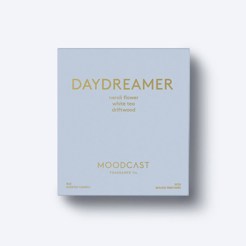 Daydreamer - White/Gold 8oz Coconut Wax Candle - The Floratory