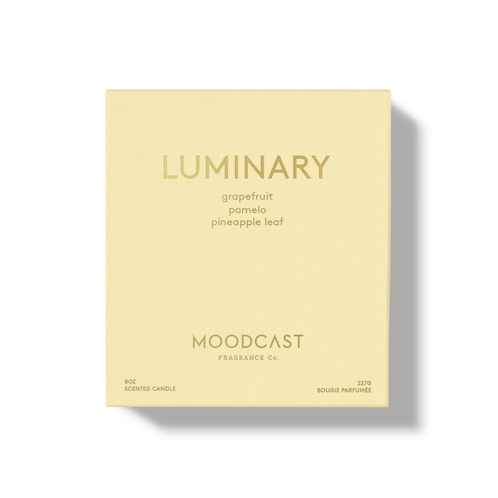 Luminary - White/Gold 8oz Coconut Wax Candle - The Floratory