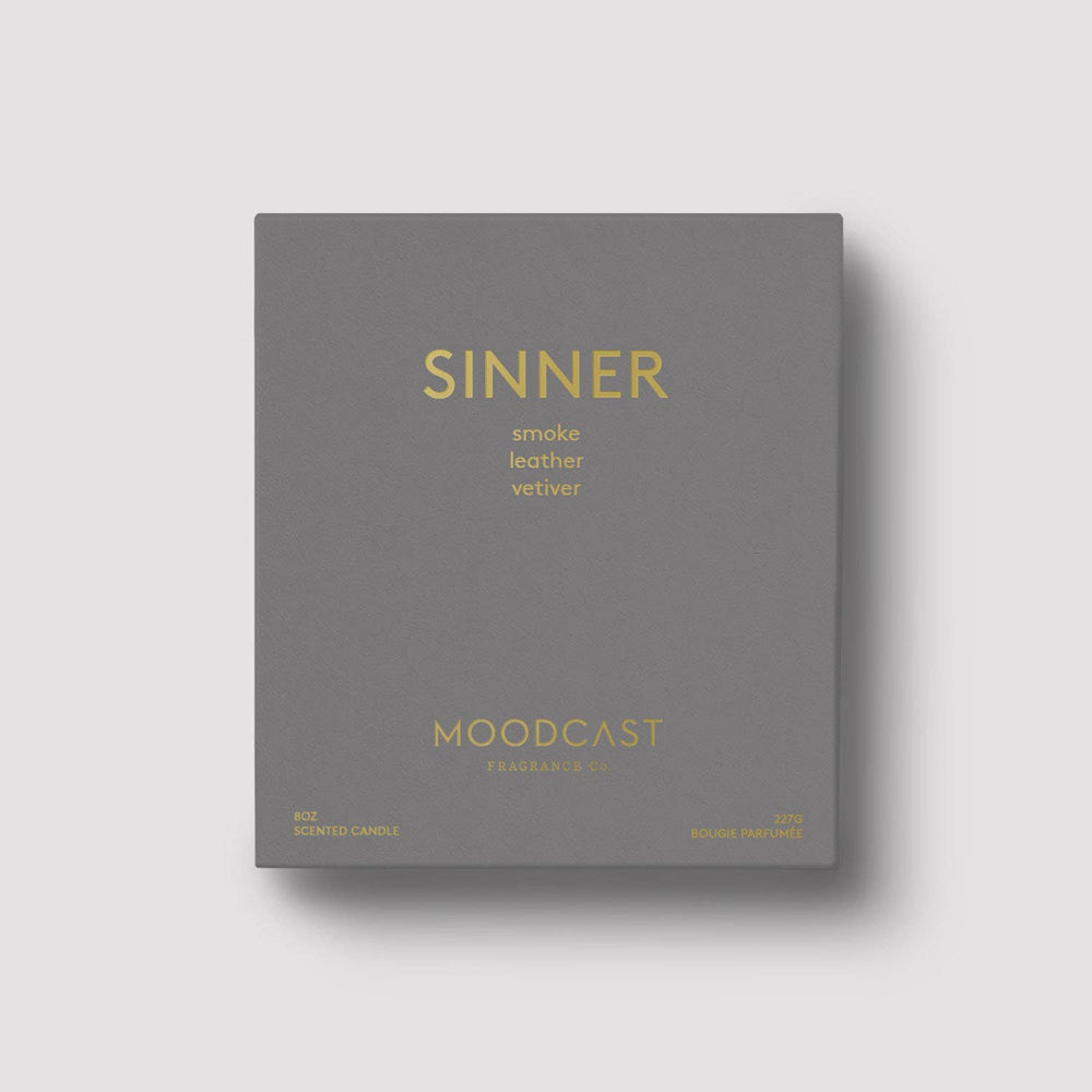 Sinner - White/Gold 8oz Coconut Wax Candle - The Floratory