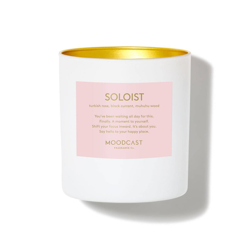 Soloist - White/Gold 8oz Coconut Wax Candle - The Floratory