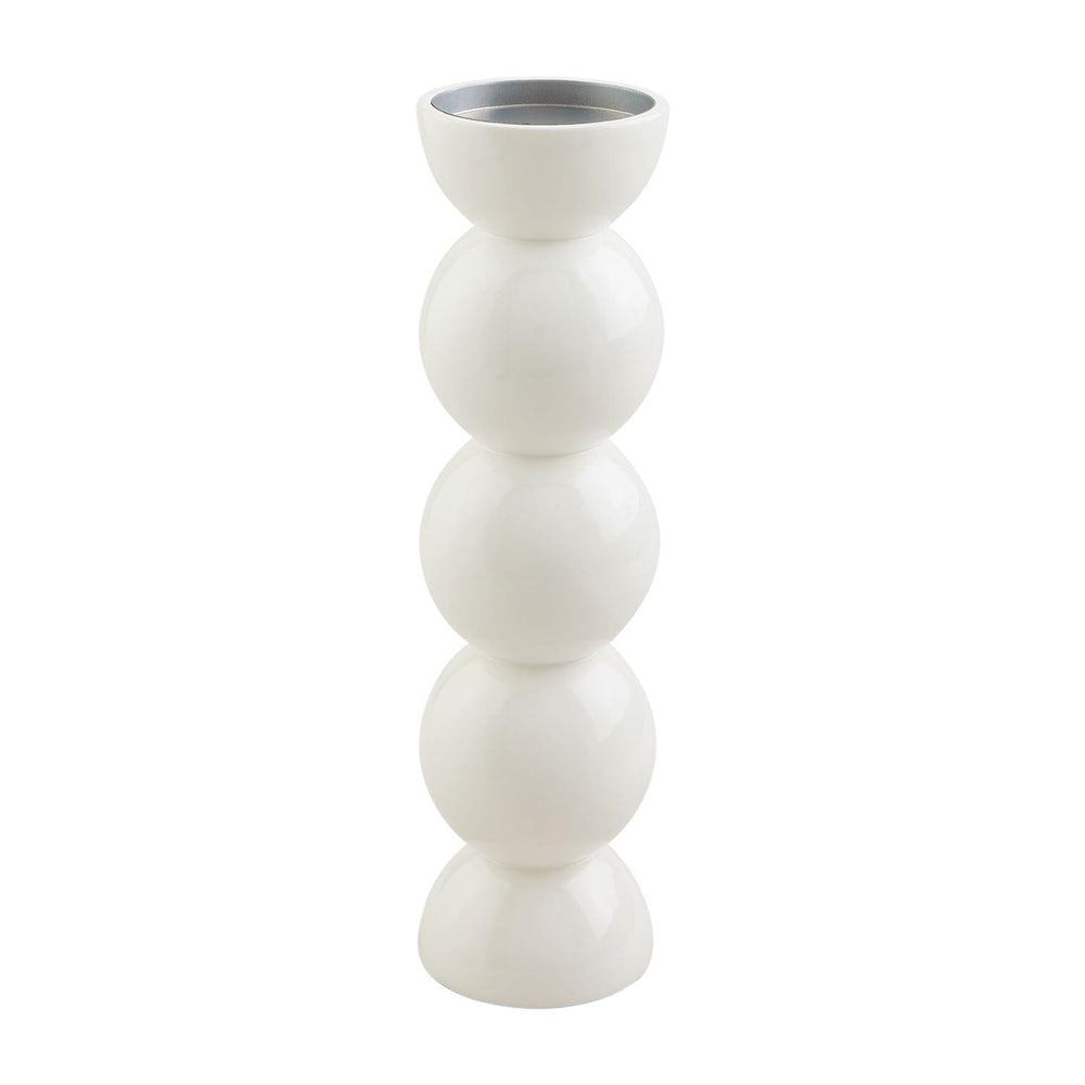 Medium White Lacquer Candlestick - The Floratory