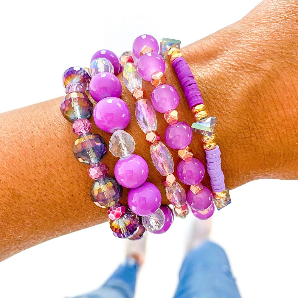 Kaleidoscope Purple Bracelet Stack - The Floratory