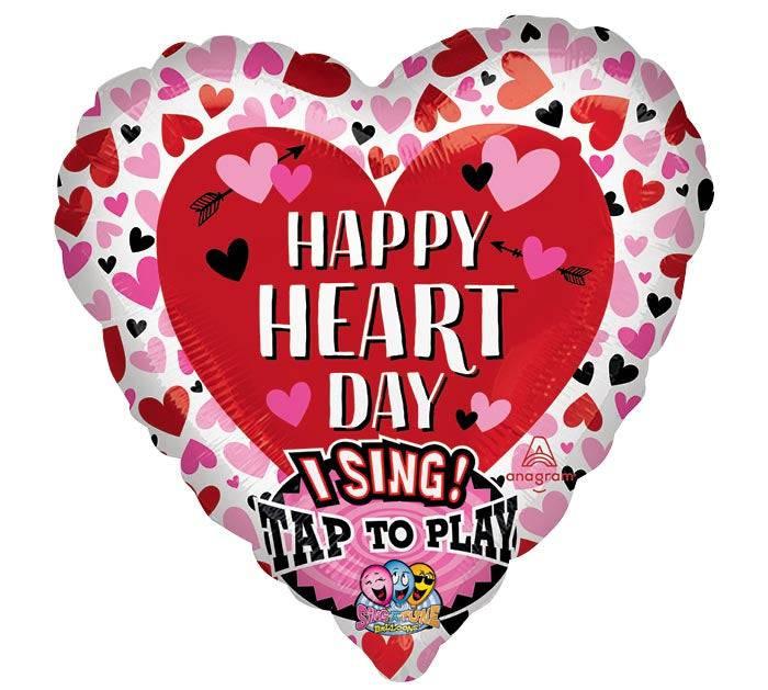 Sing a Tune Balloon "Happy Heart Day" - Village Floral Designs and Gifts