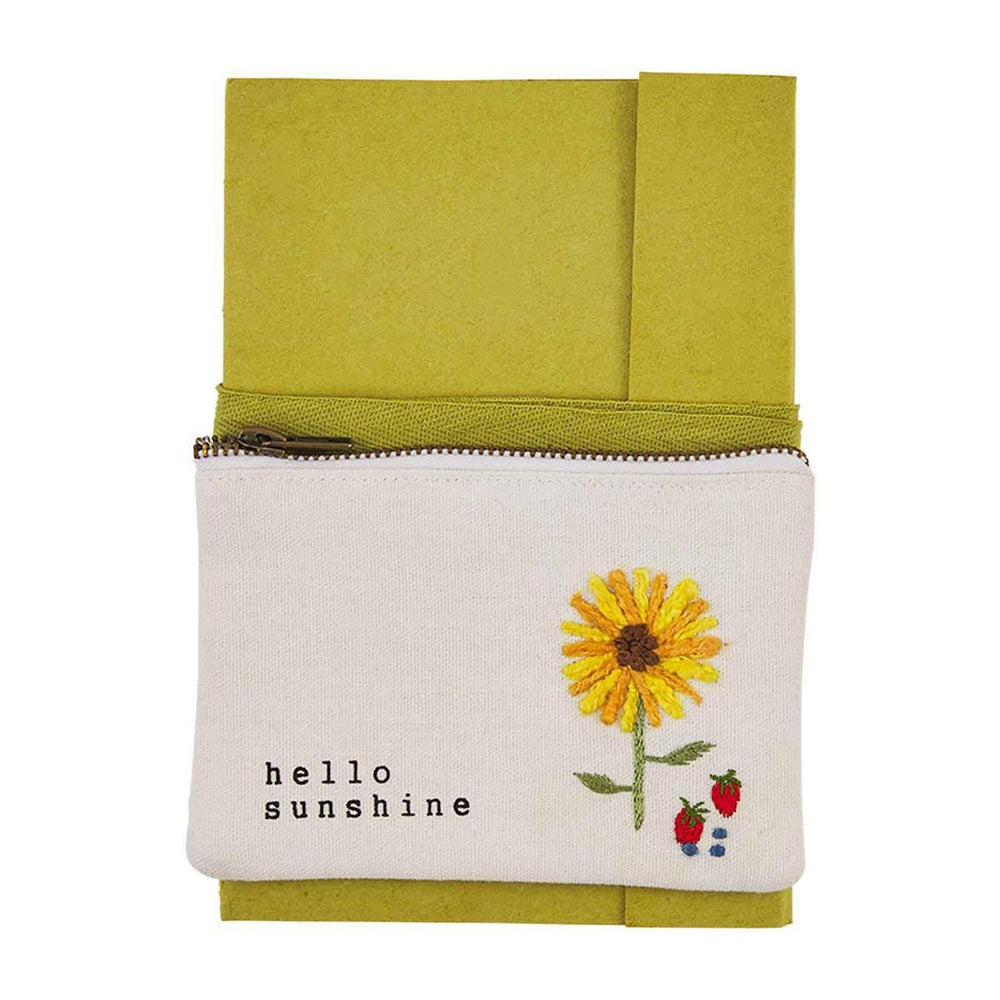 Green Journal with Hello Sunshine Pouch - Village Floral Designs and Gifts
