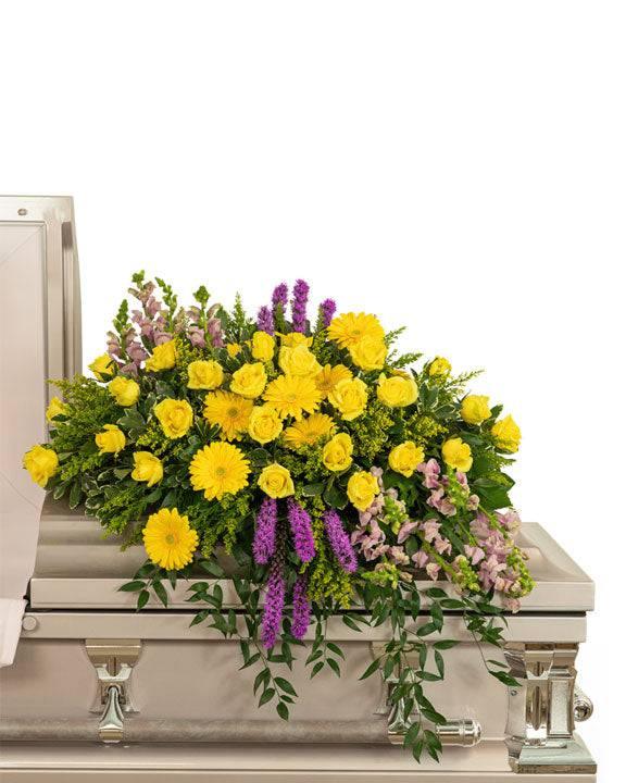 Sunshine from Heaven Casket Spray - Village Floral Designs and Gifts