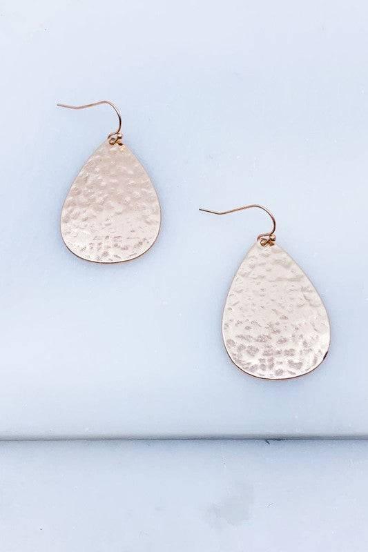 KM Matte Gold Tear Drop Earrings - Village Floral Designs and Gifts