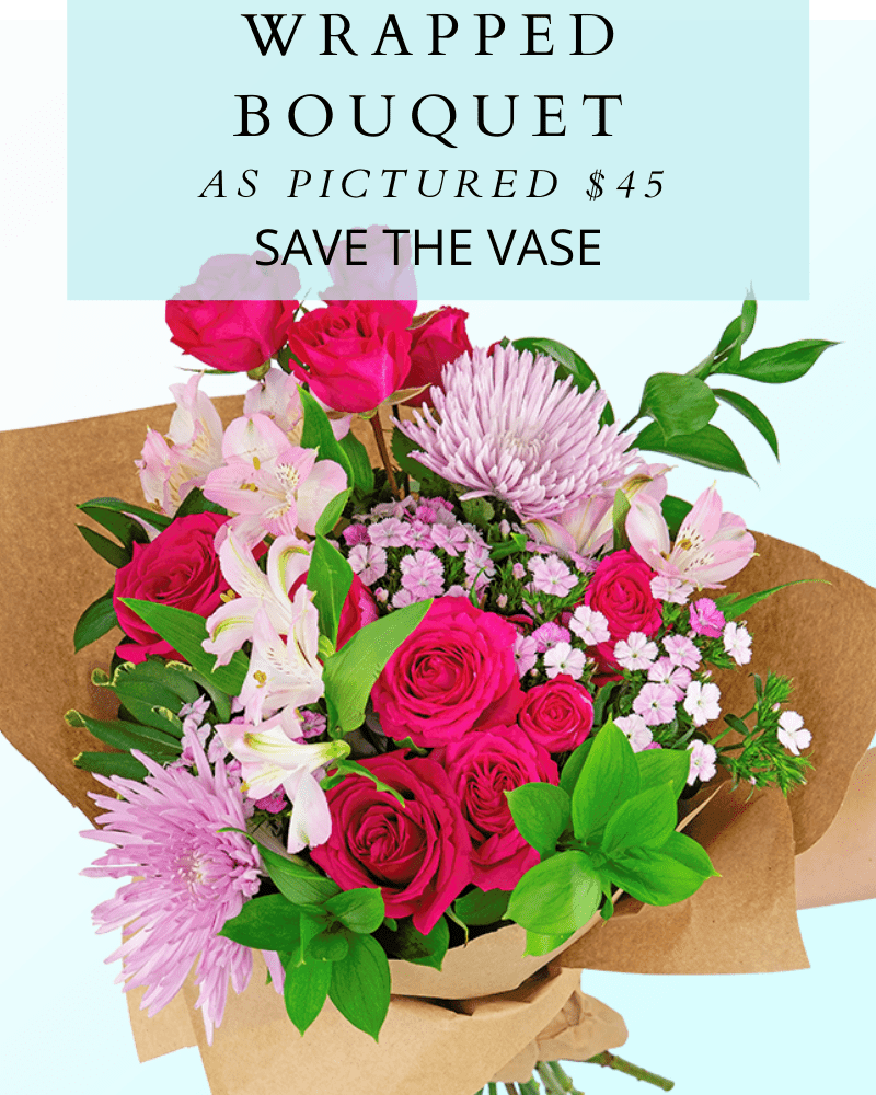Wrapped Bouquet - Cosmo - Village Floral Designs and Gifts