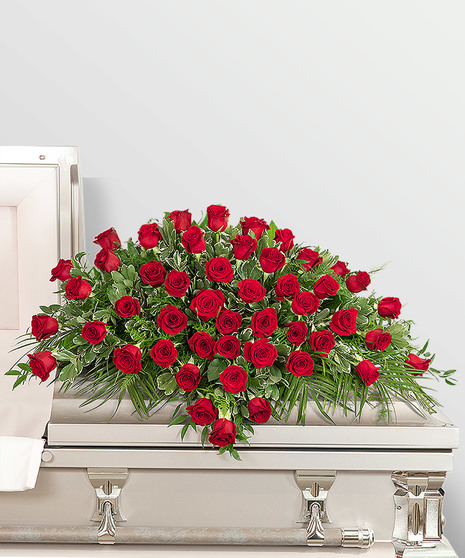 50 Red Roses Casket Spray