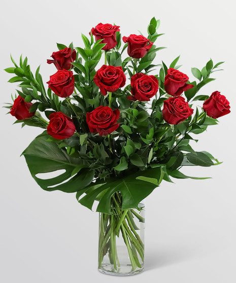 Red Roses with Modern Foliage (12)